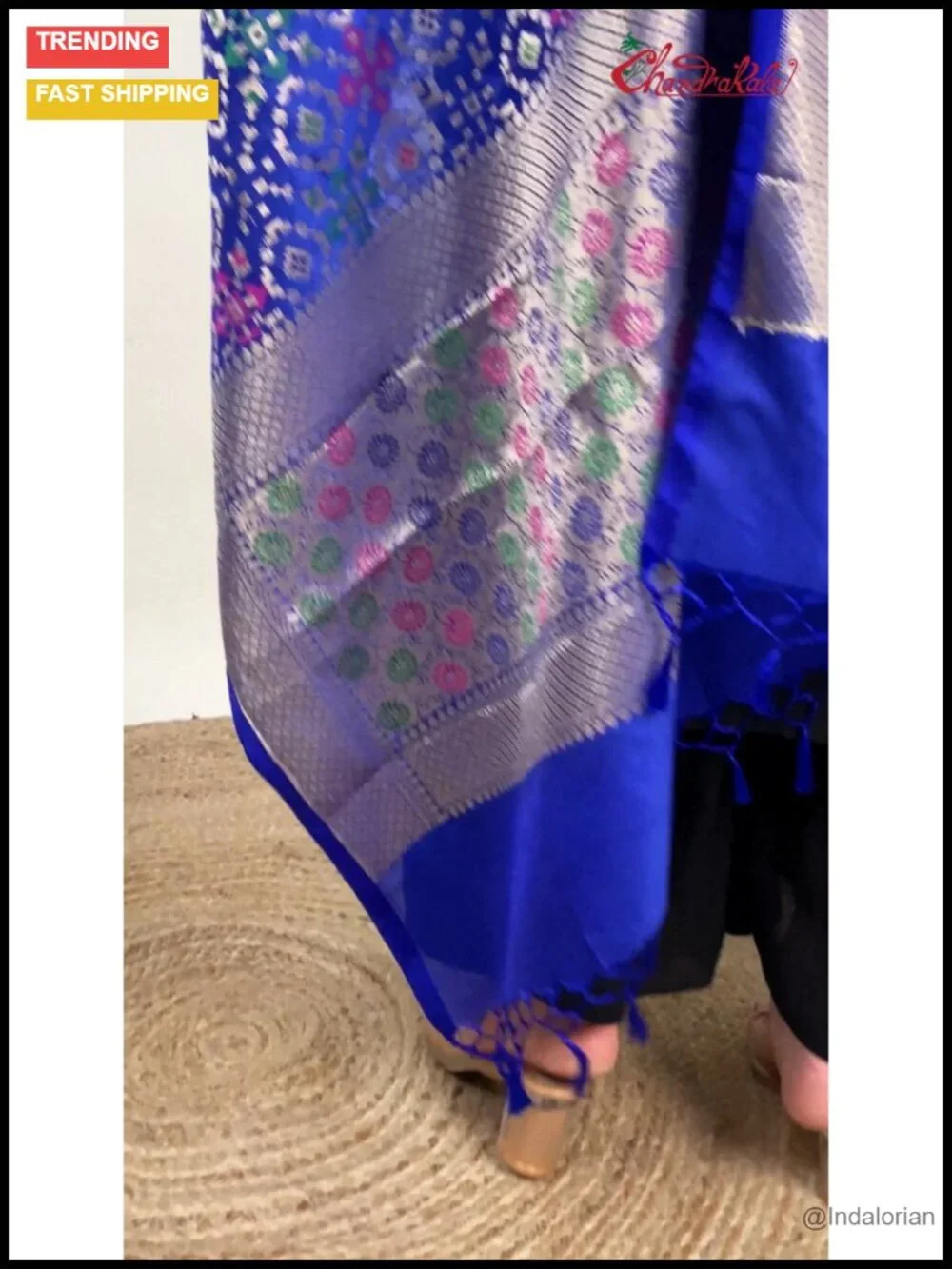 Kataan Silk Blend Dupatta with Zari Embroidery